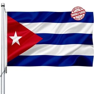 Cuban Flag 3x5 Outdoor Double Sided- Heavy Duty Cuba Flags for wall with 2 Brass